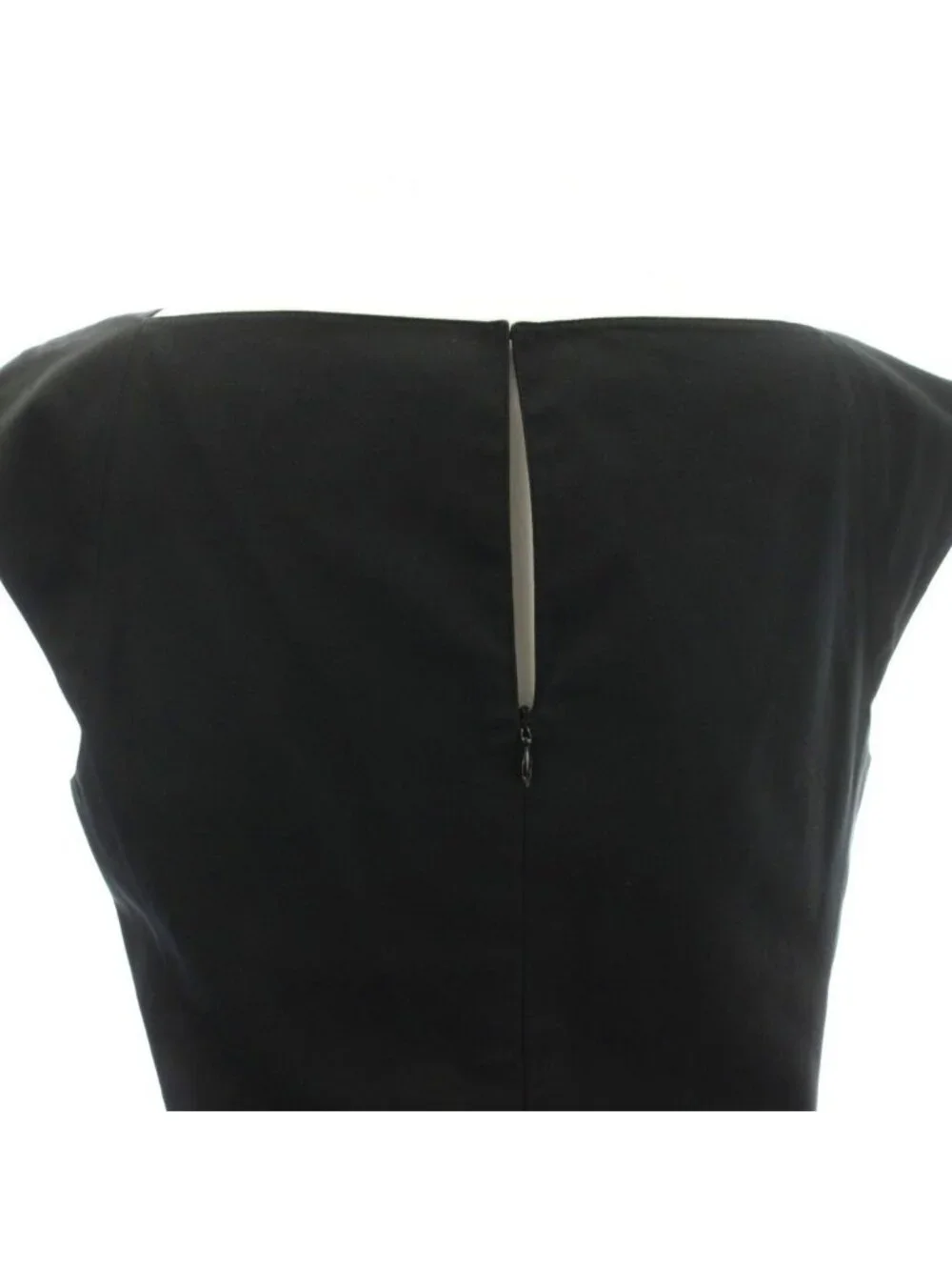 Chanel Sleeveless Dress Knee Length Cut Off Slit 36 Black